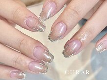 アイラッシュアンドネイル専門店 クラル(CURAR)/キラキラフレンチネイル