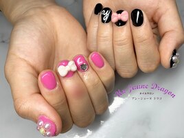 【自爪ネイル】リボンネイル