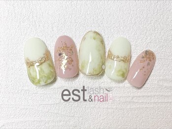 エストラッシュアンドネイル 銀座店(est lash&nail)/ピスタチオマーブルネイル