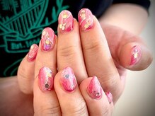 ヌル ネイル 堀江(NURU NAIL HORIE)/大理石ニュアンスネイル☆