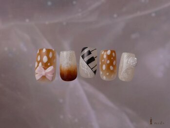アイネイルズ 横浜WEST店(I-nails)/バンビピアノリボン¥10480
