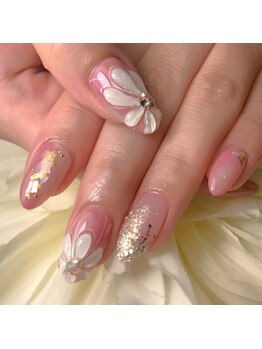 フォフォ(fofo)/ピンクフラワーネイル