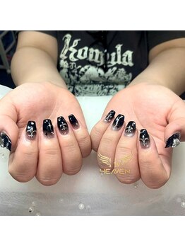 ヘブン ネイル 鶯谷(HEAVEN Nail)/ラメネイルとチャーム付き