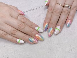 カラフルマーブルネイル