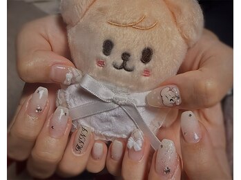 ヒュッゲ(Hygge)/白チェックネイル