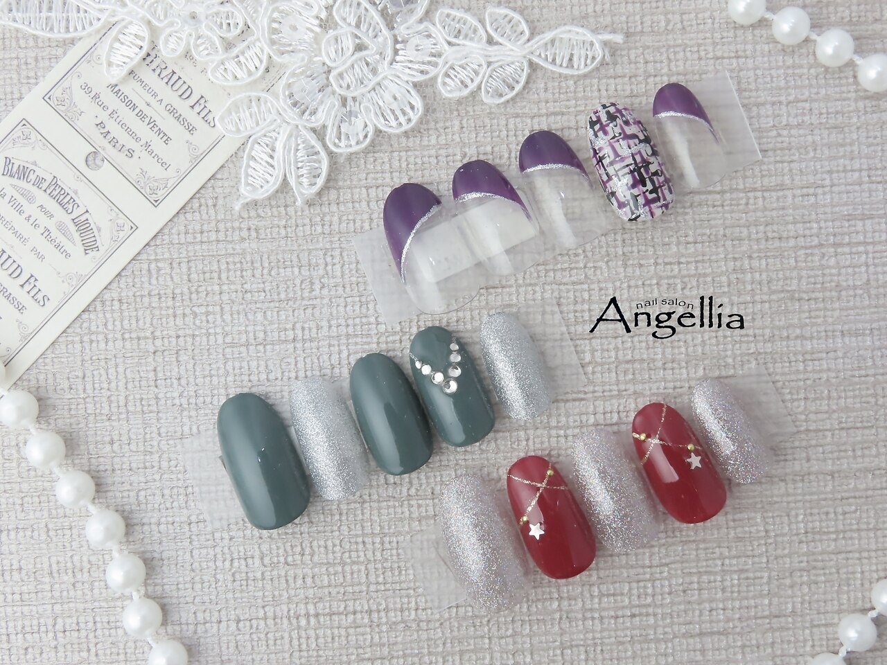 2026年冬トレンド】ボルドー ななめフレンチ ハンドのネイルデザイン集