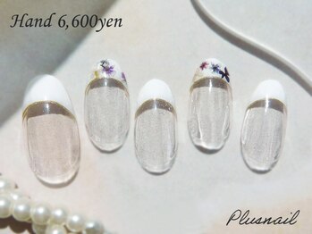 プラスネイル 銀座中央通り店(PLUS NAIL)/【3029】押し花ネイル