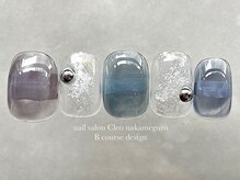 クレオ 中目黒店(Cleo)/【ネイビー×パープルネイル】