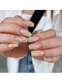 ぷっくりオーロラネイル