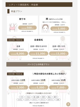 リモア(REMORE)/レディース脱毛料金表