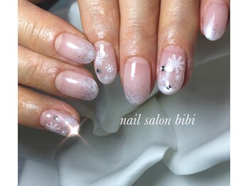 ネイルサロン ビビ(bibi)/雪の結晶ネイル