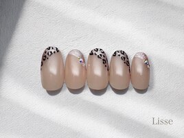 斜めレオパードネイル