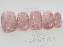 Cうるうる手描き桜ネイル14980円