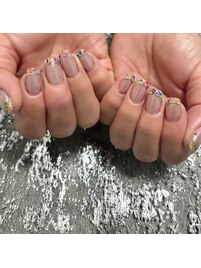 《ハンド》押し花フレンチネイル