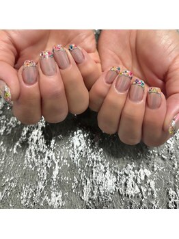 エムスタイル(Mstyle)/《ハンド》押し花フレンチネイル