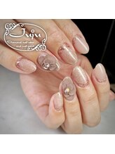 ジュジュ(Juju)/同系色フラワー　ブラウンネイル