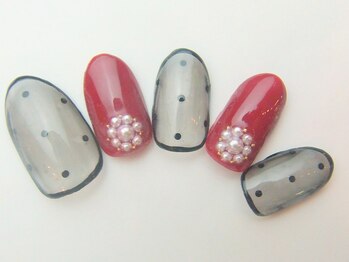 ネイルサロン ドレリッチ 大宮店(drerich)/【6990】シースルードットネイル