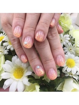 プルミエ ネイル(Premier Nail)/ラメグラ☆パールオレンジ