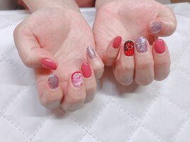バレンタインネイル