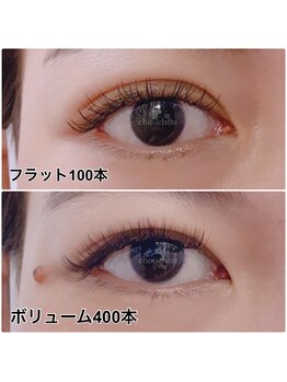 シュシュ(chou chou)/フラット、ボリューム比較