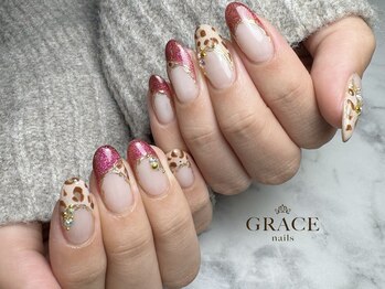 グレース ネイルズ(GRACE nails)/マグネットとレオパード 