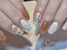キュアーズ ネイル(CURES NAIL)/秋色リボンネイル