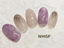 ウィスプ(WHISP)/透け感大理石ネイル 春ネイル