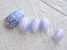 紫陽花グラデーションネイル