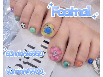 ゆびノさき イケブクロ(ゆびノさき+ikebukuro)の写真/フットネイルでもアート可能！パーツもアートも充実◎理想の足元へ導きます♪