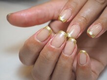 ミーナネイル(miinanail)/ゴールドフレンチネイル