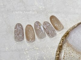 ざっくりチェックネイル