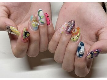 colorful pop nail