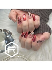 バレンタインネイル