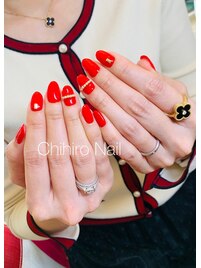 レッドにリングネイル