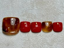 レイネイル 岐阜茜部店(RAY NAIL)/べっこうボルドーネイル