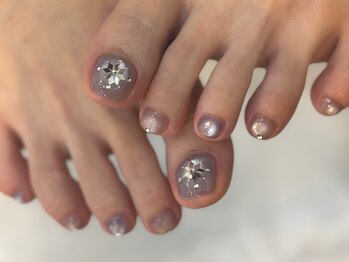 フット キラキラネイル 結晶