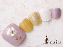 アイネイルズ 横浜WEST店(I-nails)/シェルフラワーフット　8480円