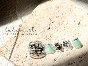 ［フット］高見栄　転写黒レース