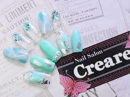 涼しげニュアンスネイル