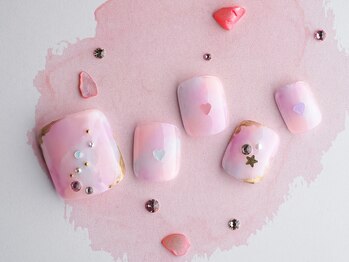 ネイルサロン パリスピンク(paris pink)/ゆめかわ♪マーブルネイル