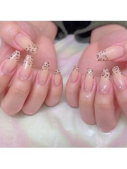 アイディールネイル(ideal nail)/ヒョウ柄フレンチ