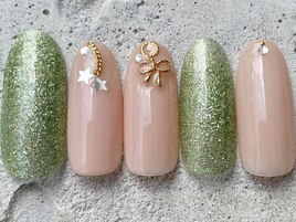 韓国リボン星ラメパーツ ¥8500