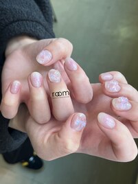 ショートネイル×春カラー