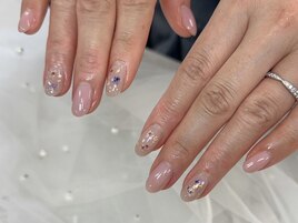 押し花ネイル/春ネイル/ピンク
