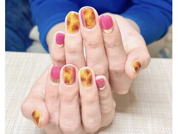 アンドミーネイル 蒲田(&me.nail)/べっ甲ネイル ミラーフレンチ