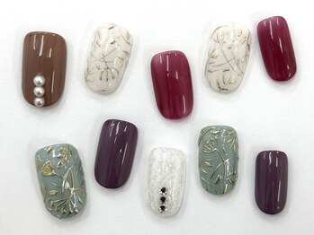 ネイルサロン クイール 小山店(NAIL SALON QUILL)/ワンカラー＆ミラー＆ストーン
