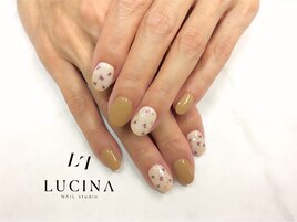 C-57 秋冬カラー押し花ネイル