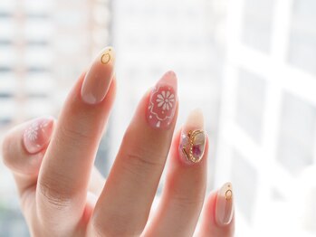 ソウ 難波店 nail salon Sou/手描きラインnail