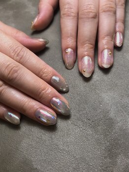 ハチニーキューネイルアトリエ(829 Nail Atelier)/マグネット＋パウダーネイル