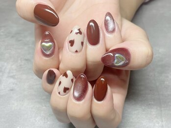 クラル 平塚店(CURAR)/ボルドーハートネイル